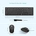 RATEL Wireless Keyboard Mouse Combo, 2.4GHz Slim Full-Sized Silent Wireless Keyboard and Mouse Combo with USB Nano Receiver for Laptop, PC (Black)