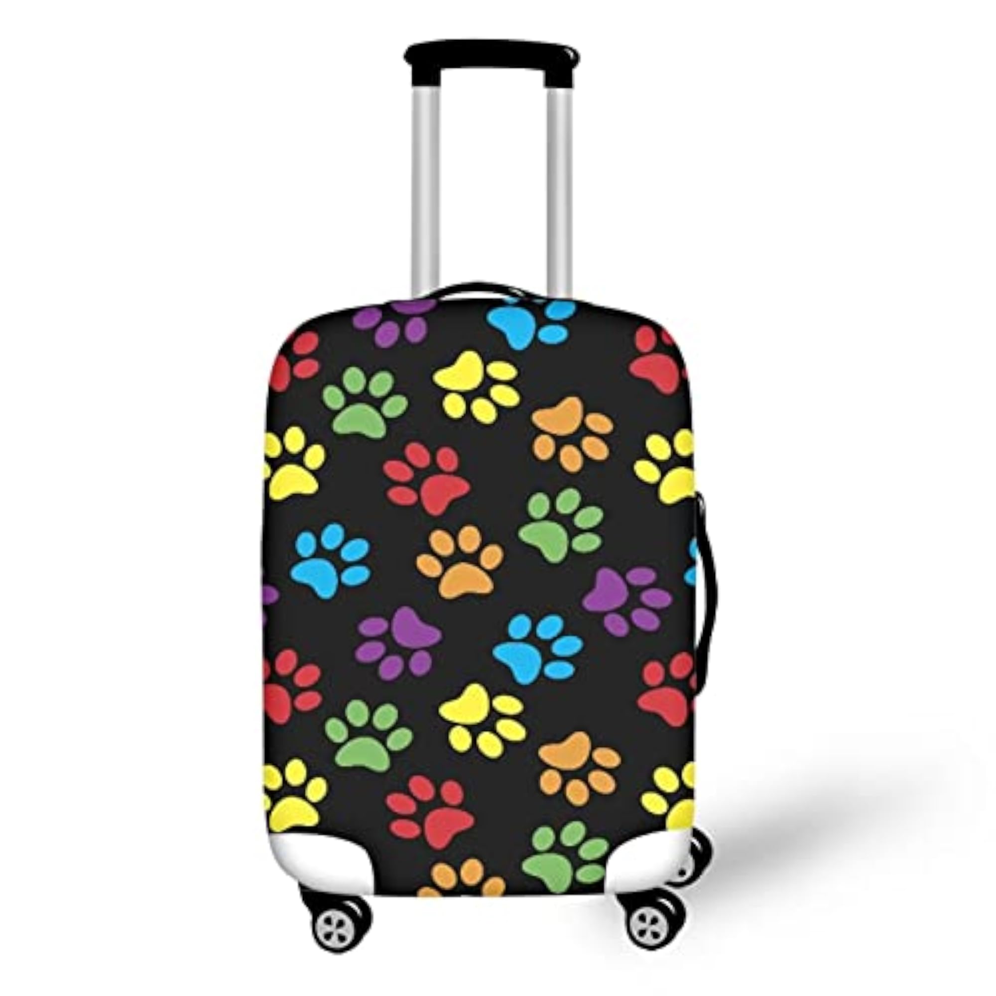 Travel Luggage Covers with Colorful Dog Paw Design