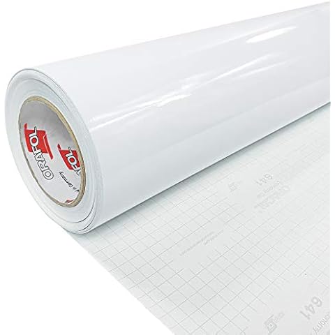 DecoMeister Klebefolie Deko-Folie Selbstklebefolie Selbstklebende Möbelfolie Einfarbig Einheitliche Farbe Fertigrolle 100x200 cm Weiß Hochglanz Glanz Glänzend Cover