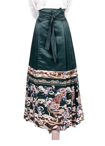 Jupe Hanfu Visage de Cheval en tissu plissé style chinois haut de gamme