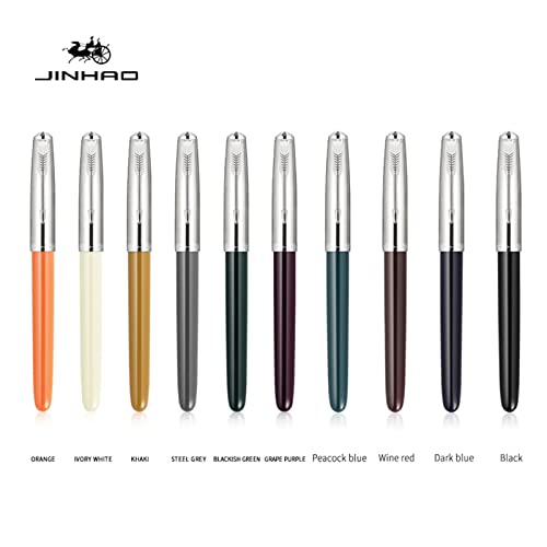 Jinhao- 86 Caneta-Tinteiro CláSsica Retro Azul Preto Vermelho Multicolorido Com Tampa Prateada Mater