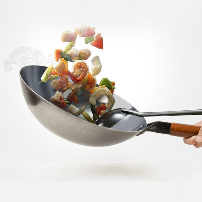 Wok de hierro con fondo redondo 32cm miniatura 5
