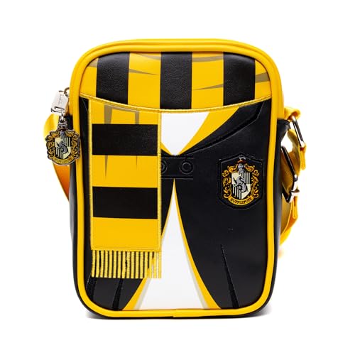Image of The Wizarding World of Harry Potter Bag, Crossbody, Harry Potter Hogwarts School Hufflepuff Uniform Embroidered, Vegan Leather