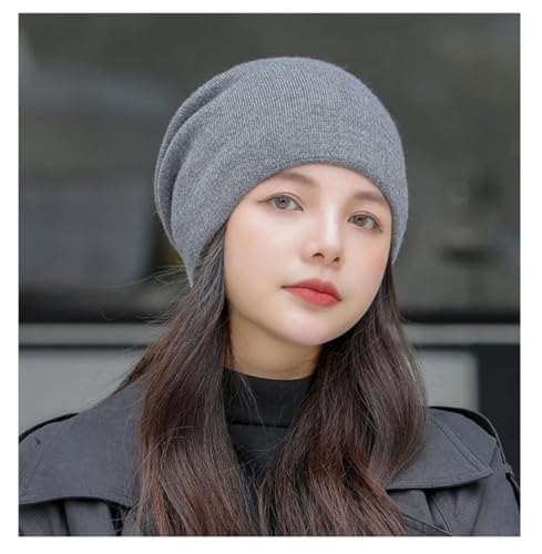 Bonnet tricoté mixte à double isolation thermique et couleur unie mate
