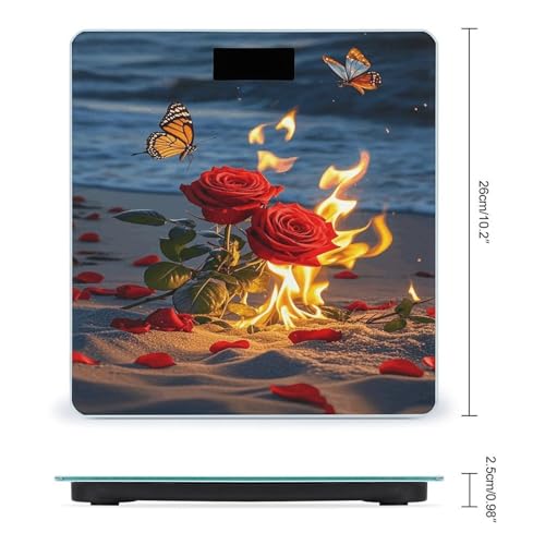 Báscula digital de baño Burning Roses con capacidad 400 lb miniatura 2