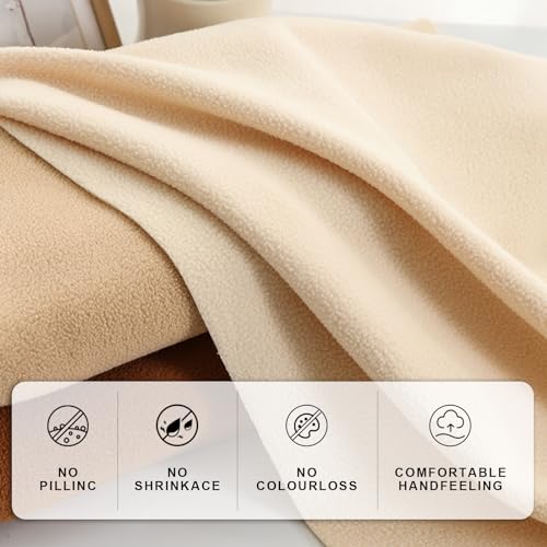 M Mute Touch FLEECE-FABRIC-12PCS-50CM 12Pcs Solid Color Knitted Polar Fleece Fabric thumb #2