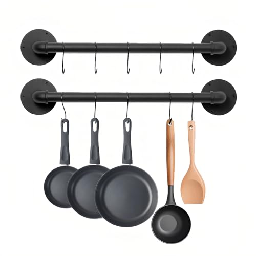 Boshangjia 16 inch Pot Rack Wall Mounted Set of 2,