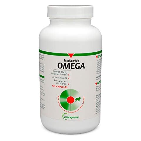Vetoquinol Triglyceride Omega 3 Supplement for Large Dogs, Dog Fish Oil Supplement with EPA and DHA, Promotes Skin, Coat, Joint, and Immune Health, Omega 3 Fish Oil for Dogs 60lbs or More, 60ct Cover