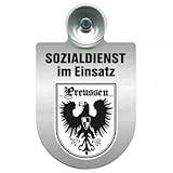 Einsatzschild Windschutzscheibe incl. Saugnapf - Sozialdienst im Einsatz - 309388 - incl. Regionen nach Wahl Farbe Region Preussen