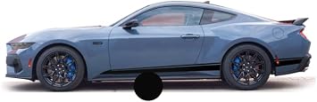 Side Door Rocker Racing Stripes Decals 2 Graphics Vinyl Stripe Decal Compatible Ford Mustang 2024& up. Matte Black