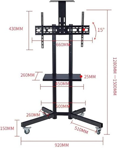 Soporte móvil universal para TV con altura ajustable miniatura 2