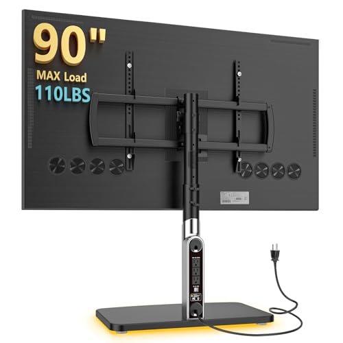 LLDEPLL Universal TV Stand Tabletop TV Mount with Power Outlet