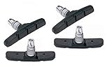 Allwetterbremsschuh P4B 2 Paar (4Stück) symmetrische Bremsschuhe für V-Brake (4 Stück) 70 mm Schwarz