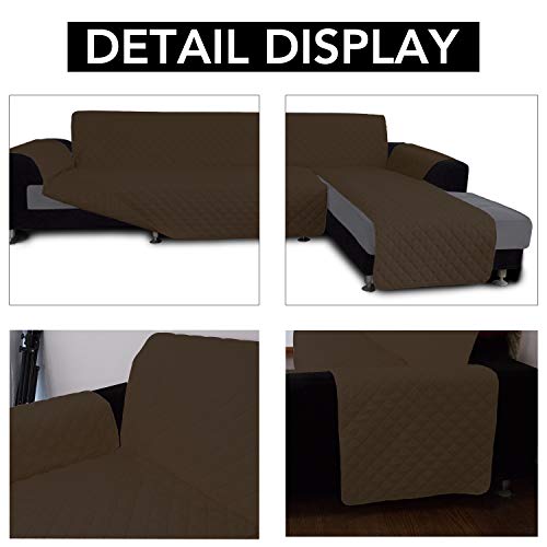 Image of Easy-Going Sofa Slipcover L Shape Sofa Cover Sectional Couch Cover Chaise Lounge Cover Reversible Sofa Cover Furniture Protector Cover for Pets Kids Children Dog Cat (Large,Coffee /Coffee)