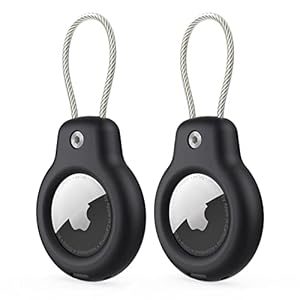 2 Pack AirTag Holders with Keychain – Secure Air Tag Cases and Key Rings for Keys, Luggage and More