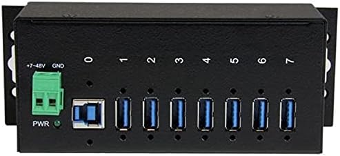 7-Port USB 3.0 Hub - 5Gbps - Metal Industrial USB-A Hub with ESD Protection & 350W Surge Protection - Din Rail Wall or Desk Mountable - TAA Compliant USB Expander Hub (ST7300USBME) | Metal housing, 15kV ESD and 350W surge protection, DIN rail wall desk mountable, USB expander hub