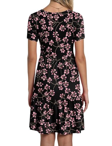 Image of TAOHUADAO 2026 Summer Dresses for Women Short Sleeve Ruffle Casual Sundress with Pockets