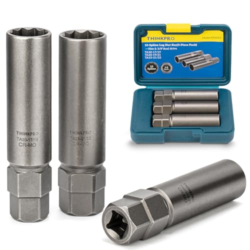 Thinkpro 10 Spline Lug Nut Socket Compatible with Bimecc 10 Point Socket.Dual Drive 10 Spline Lug Nut Key Replacement for Ta20 17/19 TA20-19/21 TA23-21/22 Wheel Lock Nuts