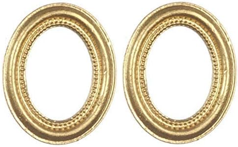Melody Jane Dollhouse Empty Small Gold Oval Picture Painting Frames Miniature