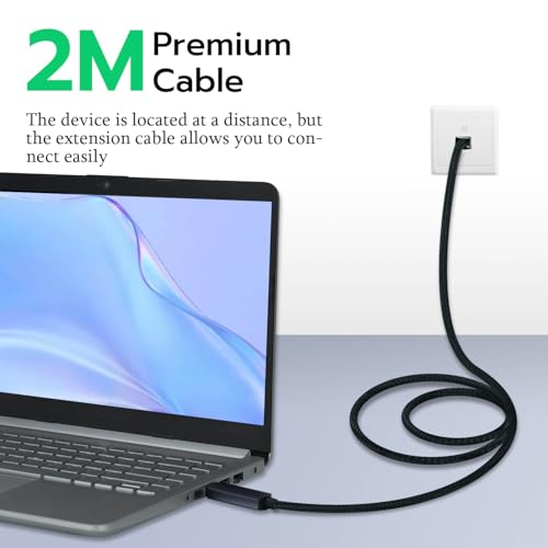 Mcbazel USB to Ethernet Cable 6.6FT, USB 3.0 A to RJ45 Male Nylon Adapters, Gigabit LAN Network Directly Connected, Compatible with Laptop, Desktop PC, Switch, Windows 10/11, macOS, Linux by Mcbazel - Image 4