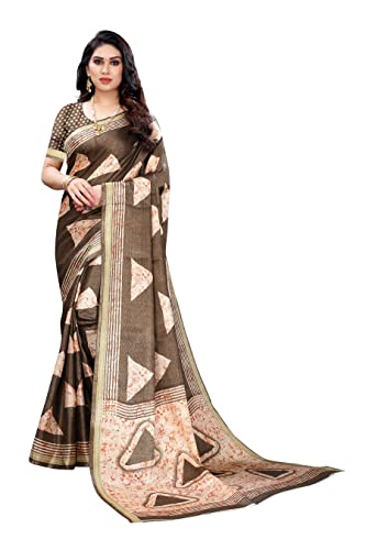 Image of Sidhidata Women's Printed Art Silk Saree With Blouse Piece (Free Size)