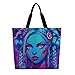 Handbags for Women, Fashion Tote Shoulder Bag Travel Bag Shopper Handbag Soft Polyester Spacious Tote Satchel Daily Purse (Trippy Girlgirl Women Eat Eyes Weird Art)