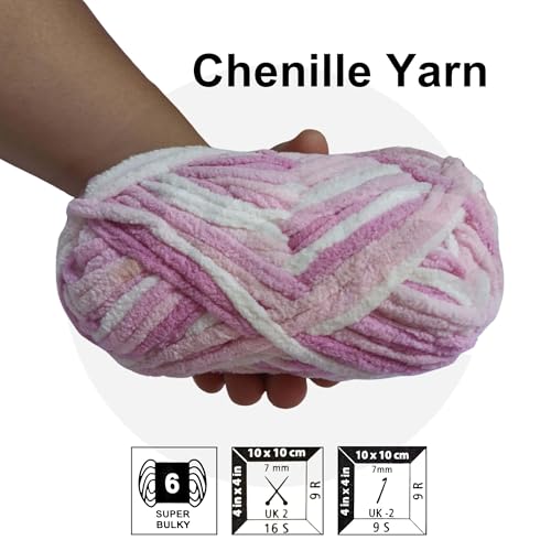 Image of VCR Blush Pink Color, 100 Grams Hank, 60 Meters Length, Premium Polyester Ball for Crochet and Knitting, Pack of 1 Yarn, Soft and Bulky Fur Suitable for DIY