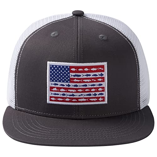Image of BASSDASH Flat Brim Trucker Cap Adjustable Snapback Hat Mesh Back for Men Women