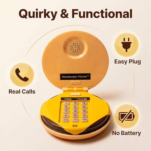 Teléfono de línea fija creativo con diseño hamburguesa miniatura 4