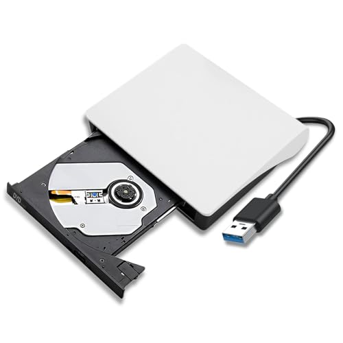 RJLLKD External DVD Drive Type-C 3.0, Portable CD Burner Optical High Speed CD Reader Rw Writer DVD Reader for Laptop, Desktop, Pc, Mac, Ios, Windows 11/10 / 8/7 / Xp/Linux/Vista