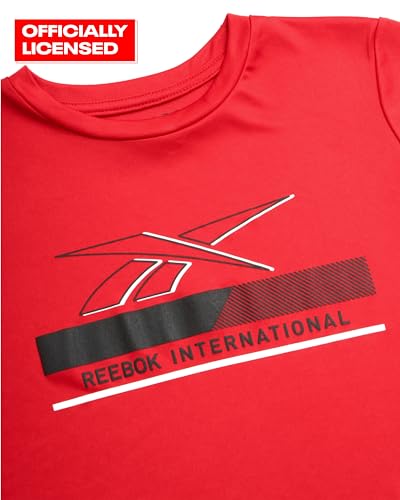 Reebok Camiseta esportiva para meninos – Pacote com 2 camisetas esportivas de desempenho ativo, Fita