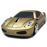 Wireless Car Mouse, TDRTECH 2.4GHz Optical Gaming Mouse Cool Sport Car Wireless Mouse, DPI 1600, 3D - Gold