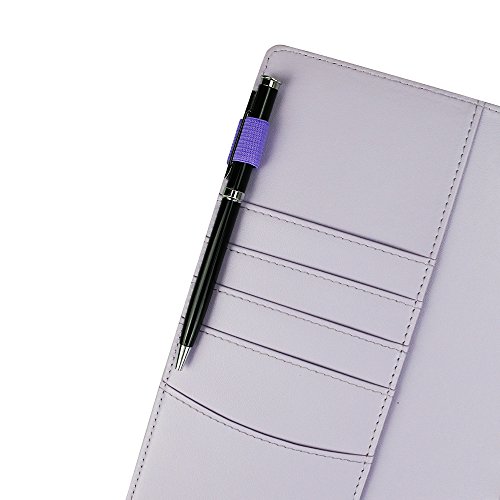 A5 PU Leather Notebook Binder,Refillable 6 Round Ring Binder Cover for A5 Filler Paper,Macaron Notebook Personal Planner Binder with Magnetic Buckle,Lavender