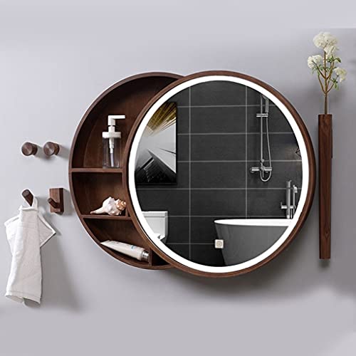 Miroir de salle de bain rond éclairé pour optimiser l'espace