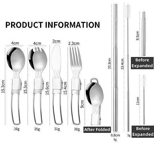 Dreneco 304 Stainless Steel Foldable Cutlery Set including Organizer Bag - Image 2