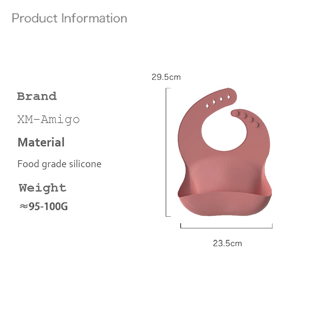 Bavoirs unisexes en silicone souple et ajustable, bavoirs de sevrage en silicone imperméables pour bébés et tout-petits Ensemble de 4 bavoirs