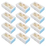 BESTOYARD Egg Tart Boxes with Window and Shockproof Inserts 25 Pcs Bakery Takeaway Containers for Muffins Cupcakes Desserts Food Grade Paper 6.3X3.1X1.8 Inch