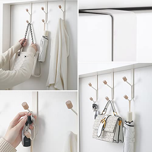 Miniatura 6 de Poxiaoer Gancho Para Puerta Para Colgar, 4 Piezas De Ganchos Blancos Para Ropa, Gancho Blanco Para Puerta, Antideslizante, Gancho Para Puerta Para Cocina, Perchero De Baño Para Colgar