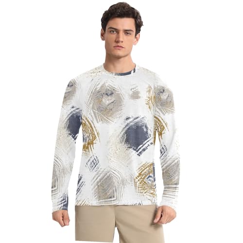 Geometric Glitch Long Sleeves UPF 50+ Classic Crew Neck Long Sleeve UV Sun Protection Long Sleeve Shirts Outdoors