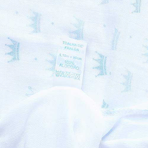 Toalha De Fralda Papi Soft Estampada Com Capuz Bordado 1, 10M X 90Cm – 01 Un, Papi Textil, Azul