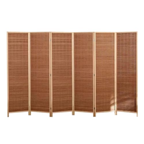Cloison de séparation en rotin lot de 6 panneaux mobiles pour bureau