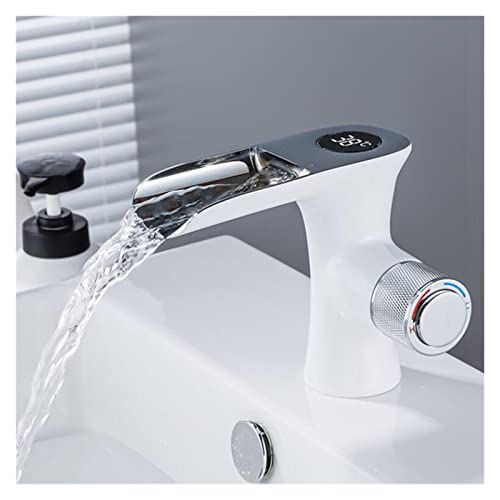 Mélangeur évier cascade noir avec indicateur de température de lavabo - 4