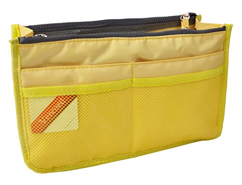 Vercord Updated Purse Handbag Organizer Insert Liner Bag In Bag 13 Pockets Light Yellow Medium #TOP24