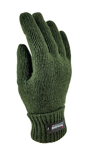 Image of BRUCERIVER Men's Pure Wool Knitted Gloves | Insulated Fleece Lining