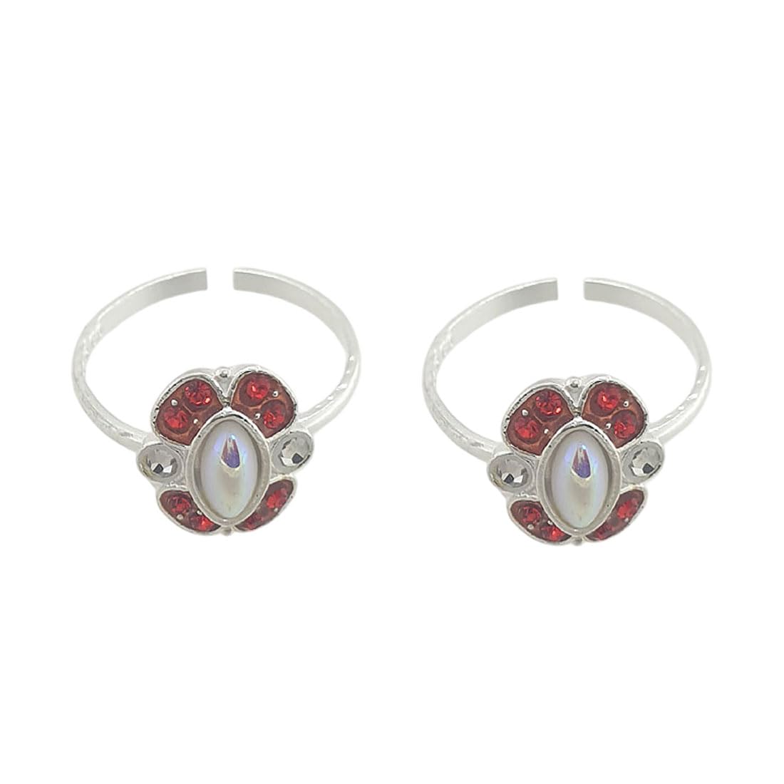 sahiba gems Pure Silver/Chandi Designer Pearl (Moti) Zircon Toe Rings/Chutki For Women ~ Pack in 2 Pieces (Chandi Bichhiya)-picture-44