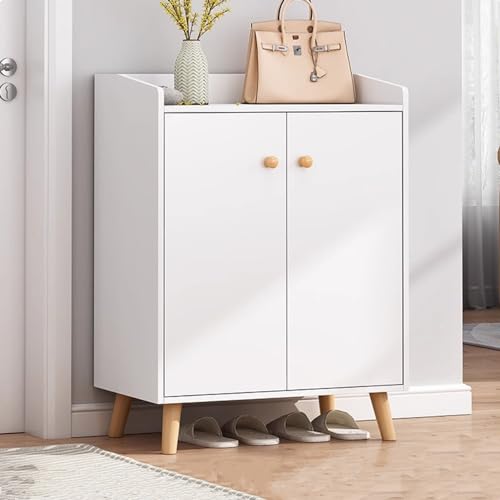 Meuble à chaussures en bois à 4 niveaux vertical et compact pour entrée et chambre