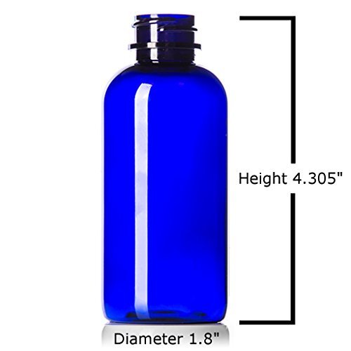 Newday Bottles, 4 Oz Empty Plastic Bottles BPA-Free Made in USA with Disc Cap Lids, Pack of 6 (Blue with White Cap)
