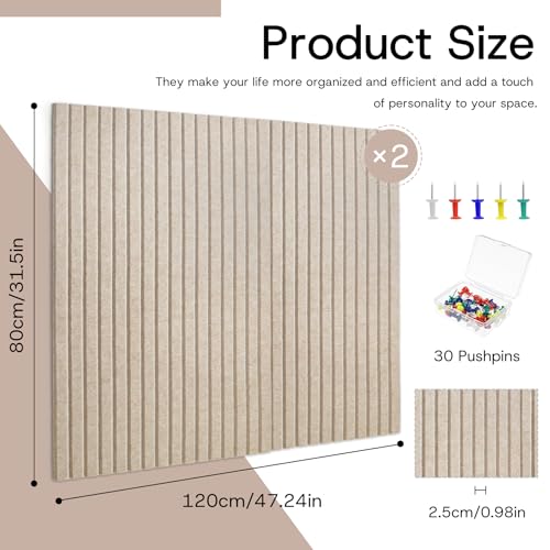 Tableau en feutre autocollant grand format 80x120 marron clair pour mur
