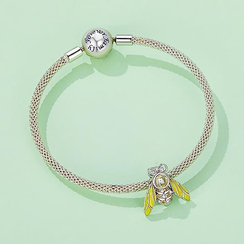 Abalorios de abeja y cuentas de cristal amarillo para pulseras DIY 6