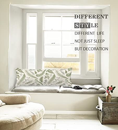 Sage Green Body Pillow Cover Green Leaves Tropical Plant Leaf Botanical Vintage Floral Cushion Long Pillowcase With Zipper Luxury Pillow Covers Decorative Large Bedding Pillow Cases For Couch, 20"X54" #TOP3